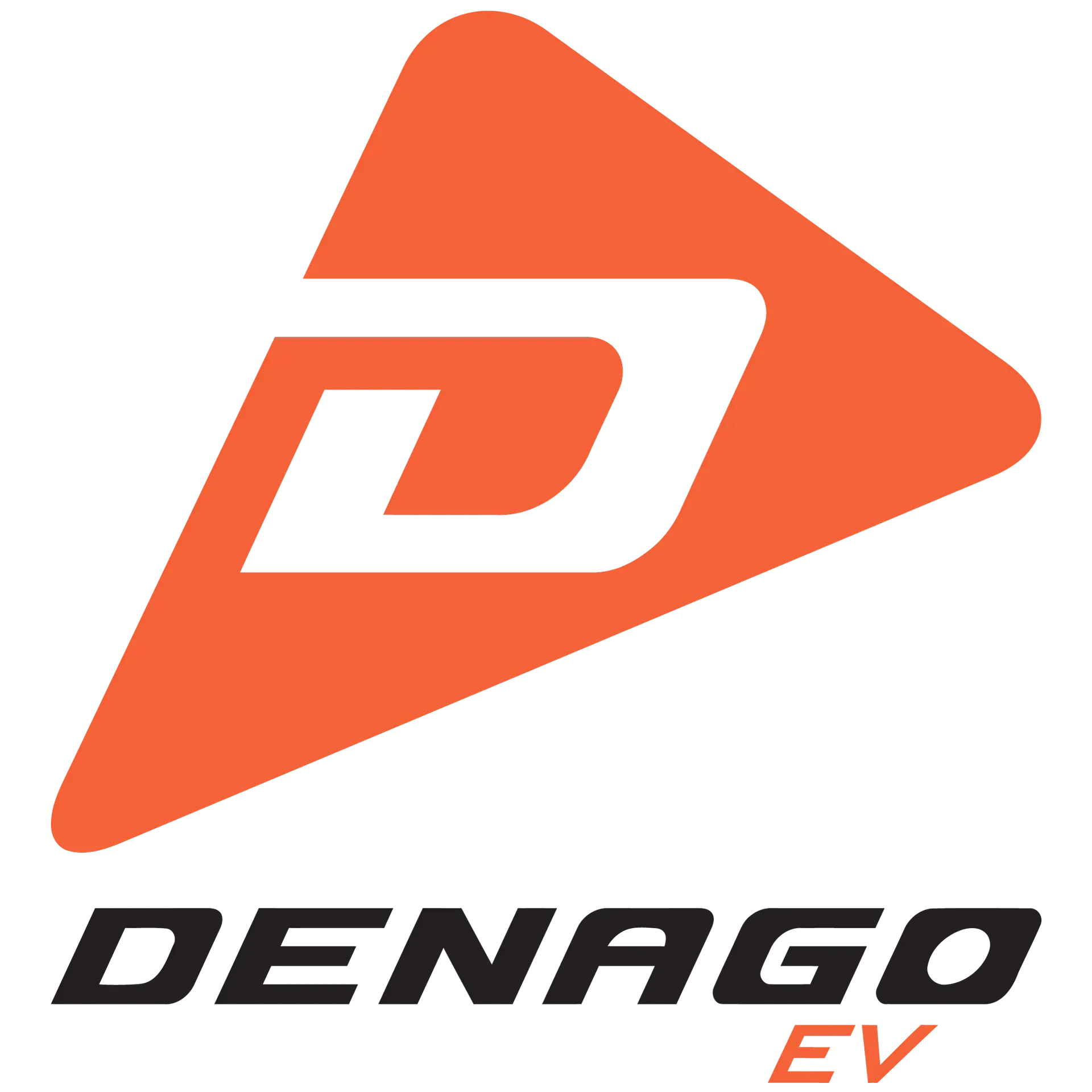 Orange triangle logo with white