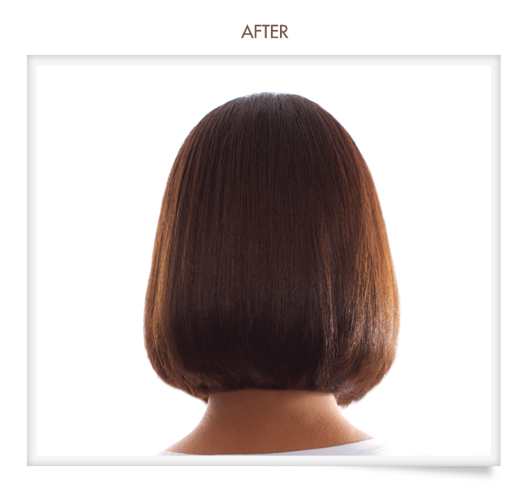 A picture of a woman 's hair after being cut