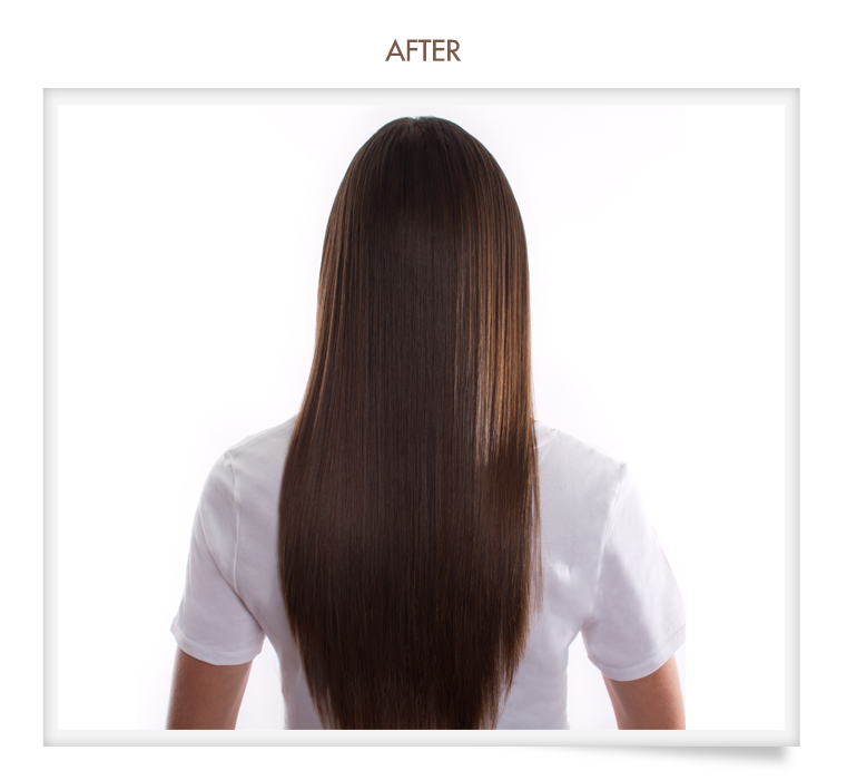 A picture of a woman 's hair after being straightened
