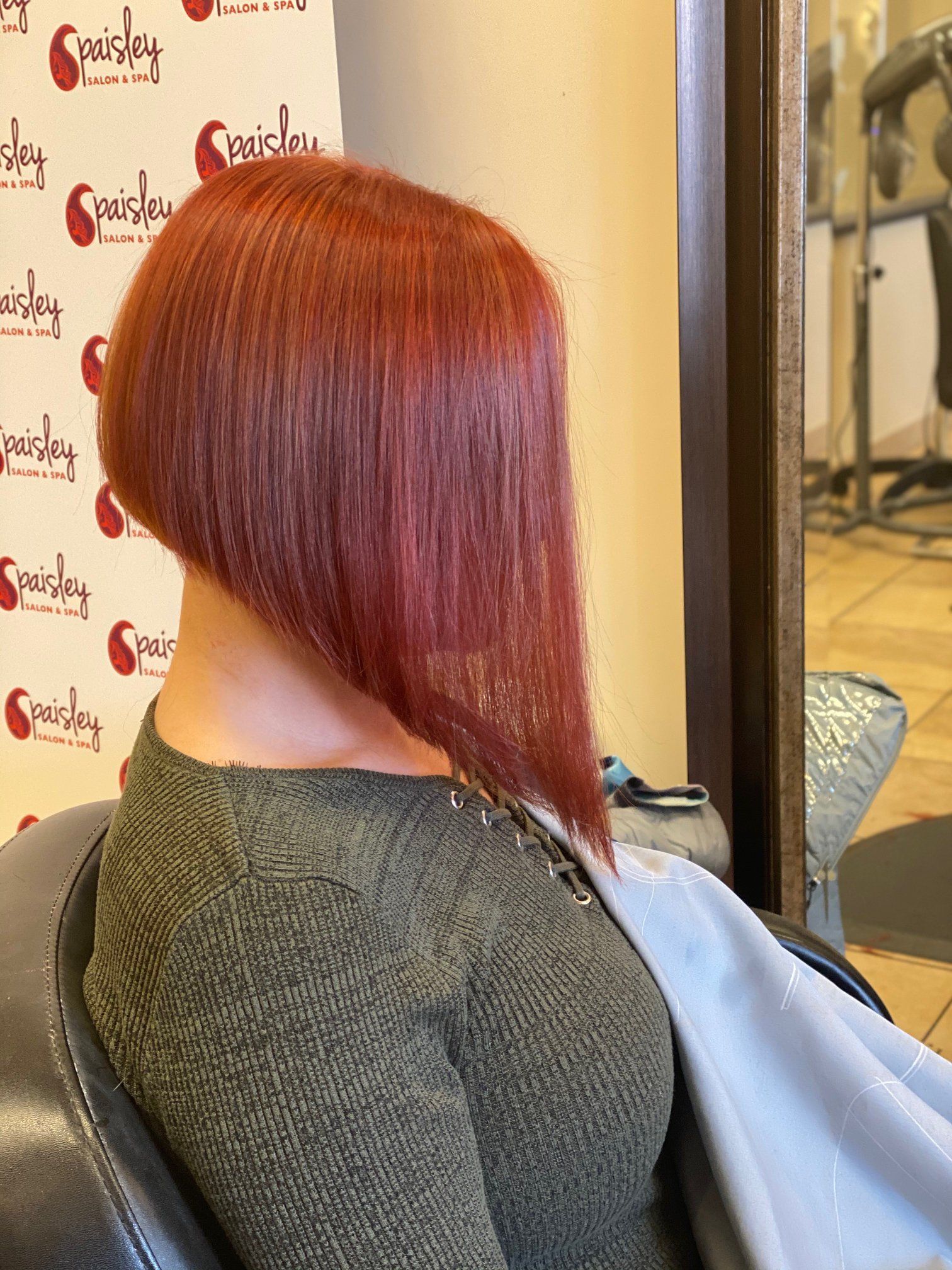 red hair with bob haircut