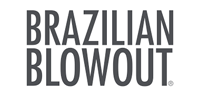 A black and white logo for brazilian blowout on a white background.