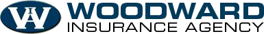 Woodward Insurance Agency logo in blue and white, with a stylized “W” emblem.