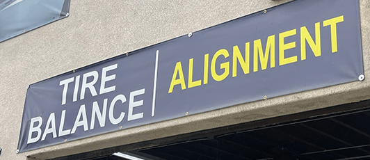 Tires balance and alignment signage