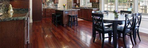 Dark brown hardwood flooring