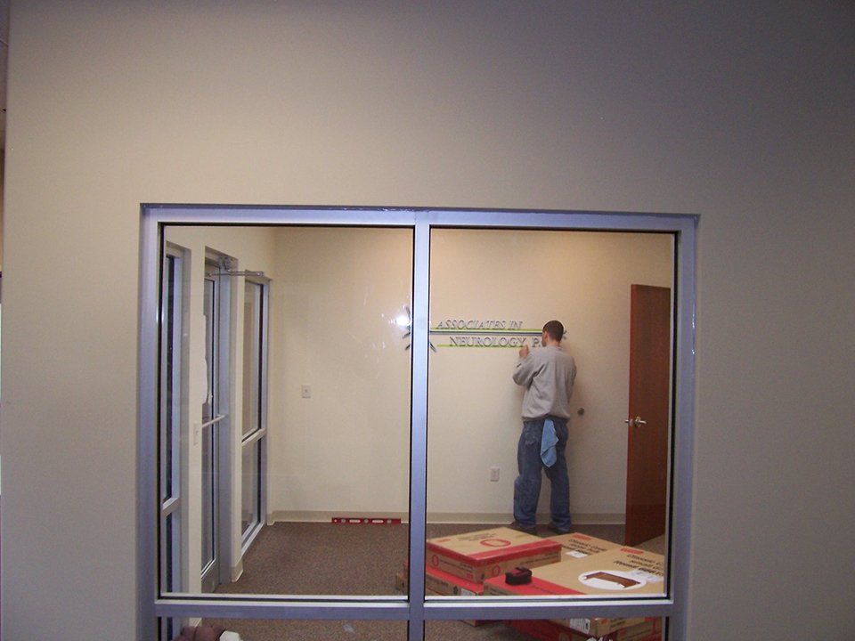 Interior signage installation