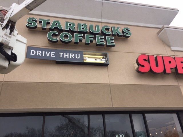 Business signage installation