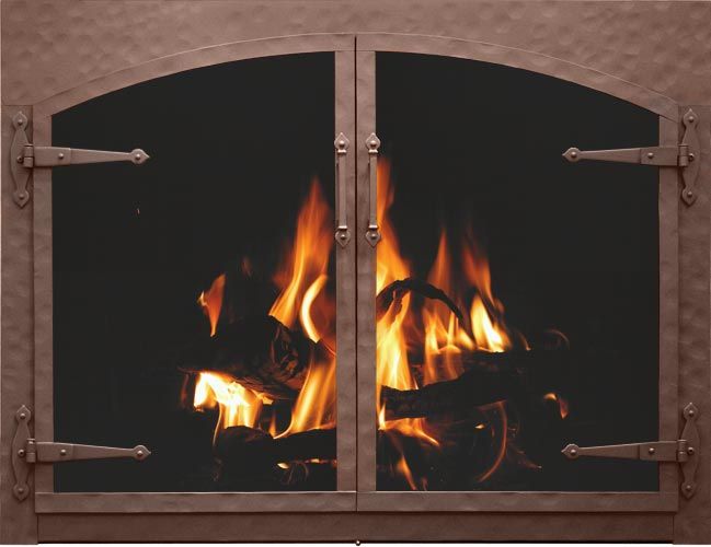 Glass door for fireplace