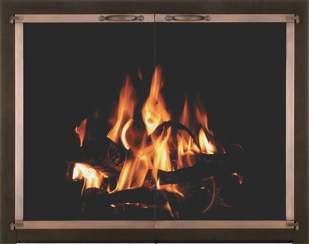 Glass door for fireplace