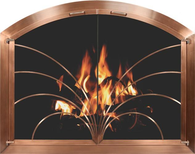 Glass door for fireplace