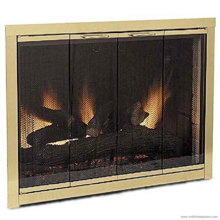 Glass door for fireplace
