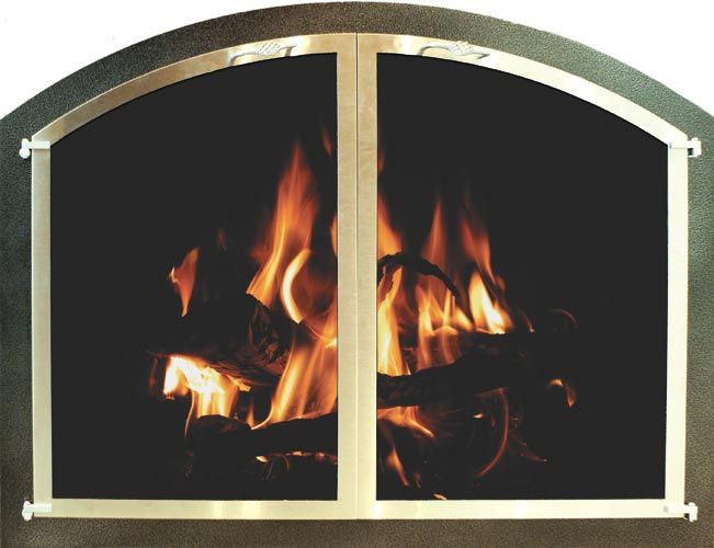 Glass door for fireplace