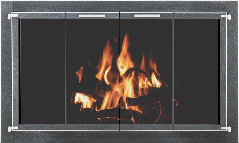 Glass door for fireplace