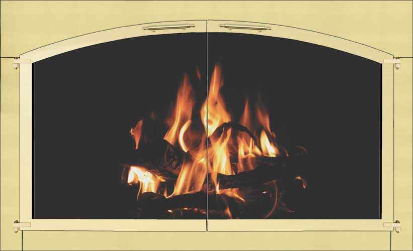 Glass door for fireplace