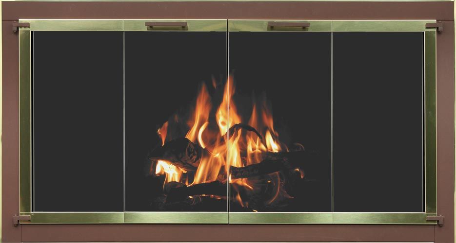 Glass door for fireplace