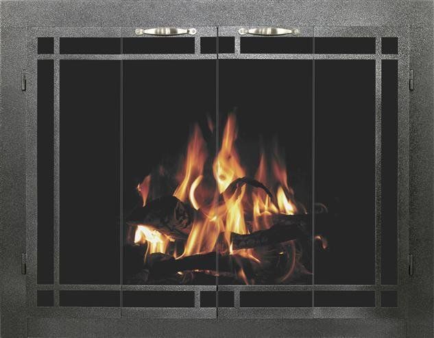 Glass door for fireplace