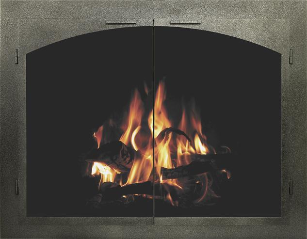 Glass door for fireplace