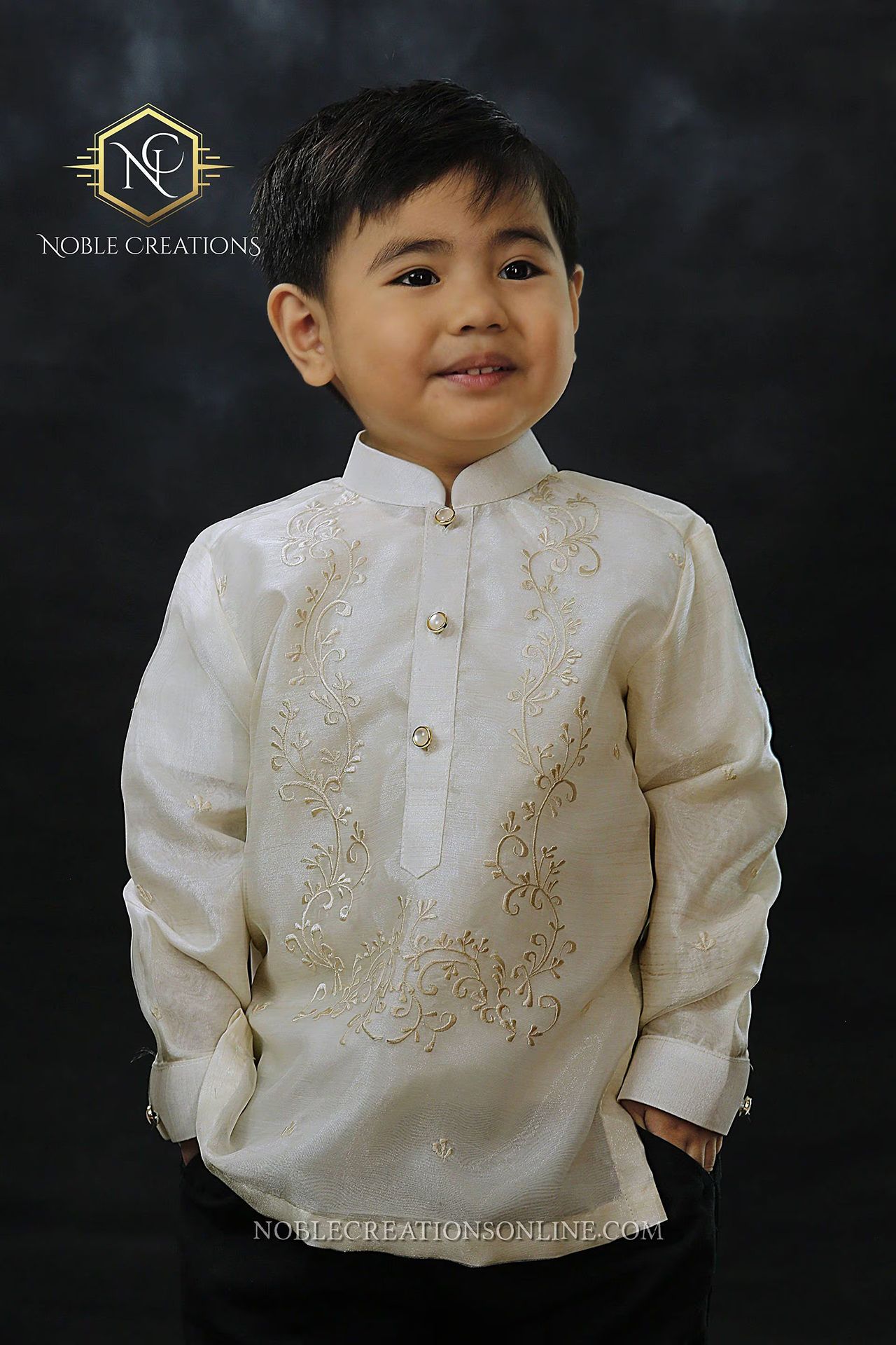 Boy wearing a kids barong