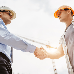 contractor shaking hands