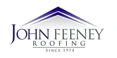 A logo for john feeney roofing since 1974