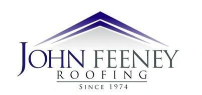 A logo for john feeney roofing since 1974