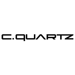 Black stylized text logo reading C.QUARTZ on a white background