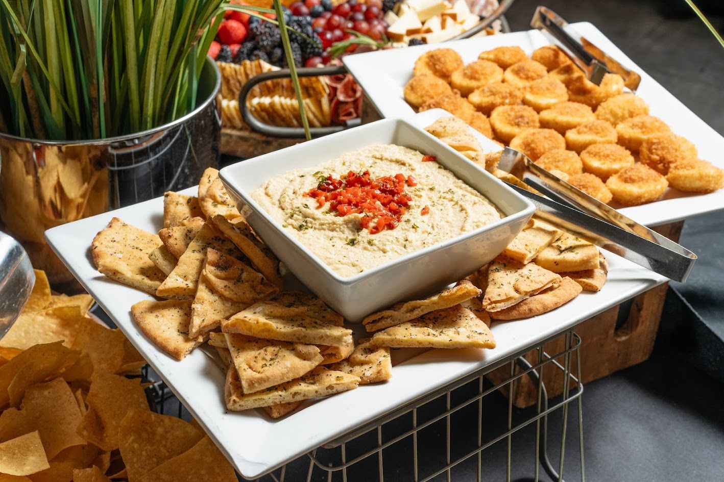 There are many different types of food on the table.