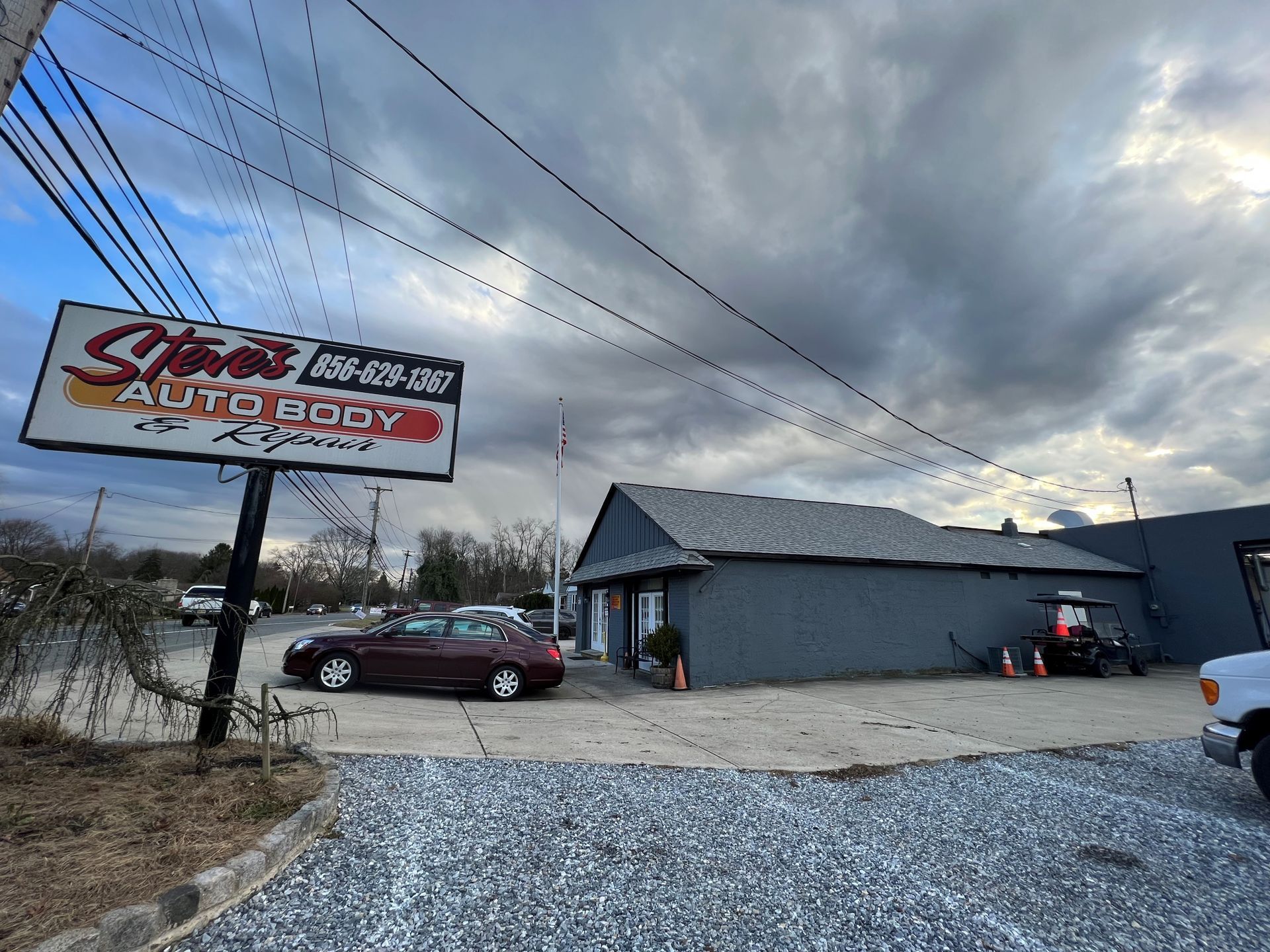 Auto repair shop parking