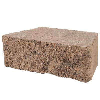 Brown rectangular retaining wall block with textured surface.