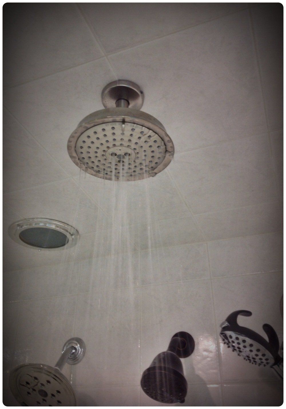 Shower pouring water