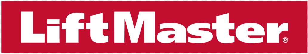 LiftMaster logo in white text on a red background