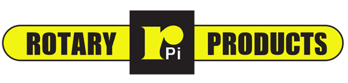 Rotary Products logo with black text and yellow background, featuring a large black “R” and “Pi” symbol
