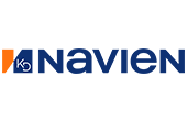 Navien logo: Orange and blue angled shapes next to a stylized Kō and dark blue Navien text.