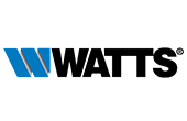 Watts logo: Blue angled W, black WATTS text, and registered trademark symbol.