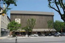 A large building with a target logo on the side of it