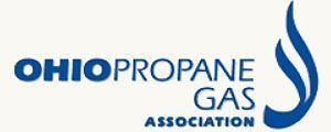 Ohio Propane Gas Association logo with blue text and flame icon on white background