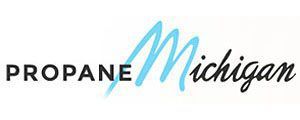 Propane Michigan logo with black text and light blue script on a white background