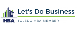 HBA Toledo member logo with green and blue houses and βLetβs Do Businessβ text