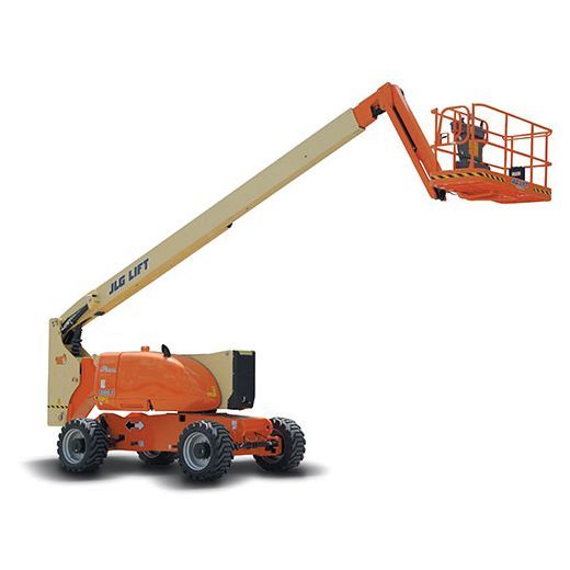 A jlg lift is sitting on a white background.