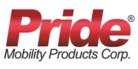 Pride Mobility Products Corp. logo in red and black text on a white background