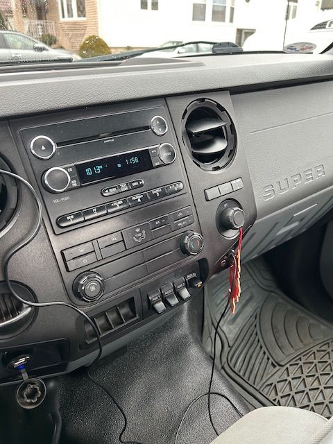 The dashboard of a ford super duty truck