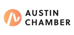 Austin Chamber logo with a stylized orange circle and the words 