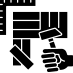 Person using a white computer mouse and keyboard icon in black and white