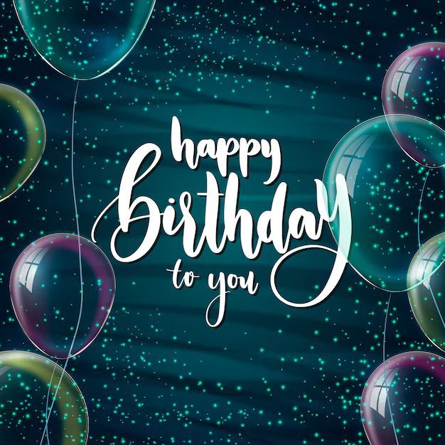 A birthday card with balloons and the words