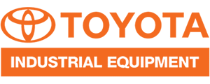 Toyota Industrial Equipment logo in orange and white.