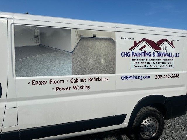 A white van forCHG Painting & Drywall, LLC