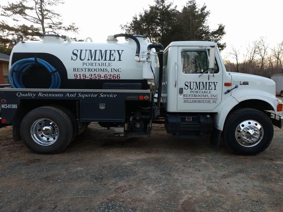 A white truck with the word summay on it