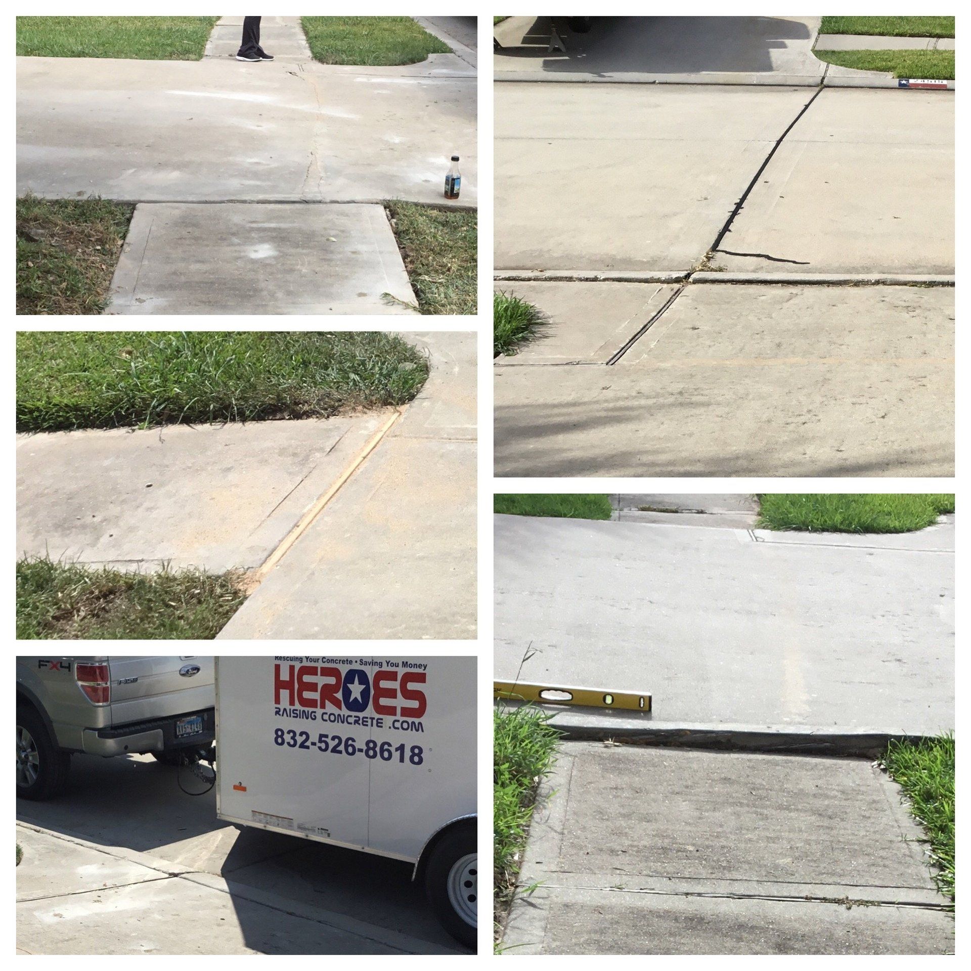 Sidewalk and Driveway Raising, Houston TX