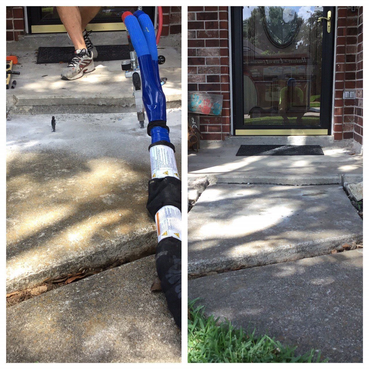 Settled Sidewalk Slab Repair, Pearland TX