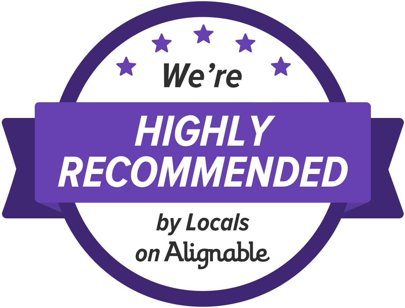 We're Highly Recommended by Locals on Alignable Logo