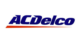 ACDelco logo: Blue text, white background, orange slash.